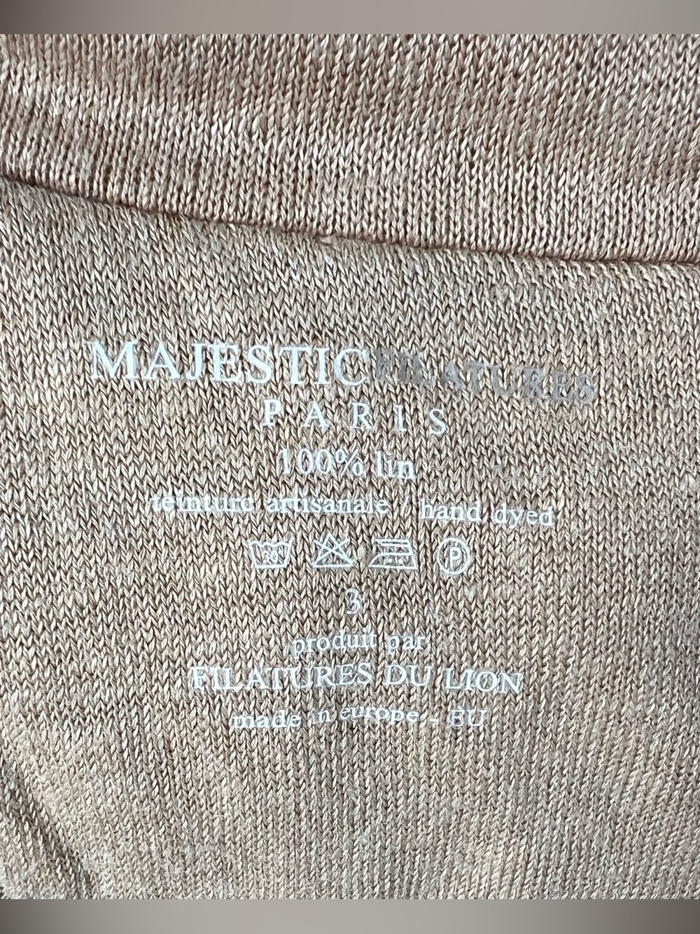 Majestic Filatures Stretch 100% Linen Blazer Moccha Beige Sz 3 / Medium Jacket - Picture 8 of 11